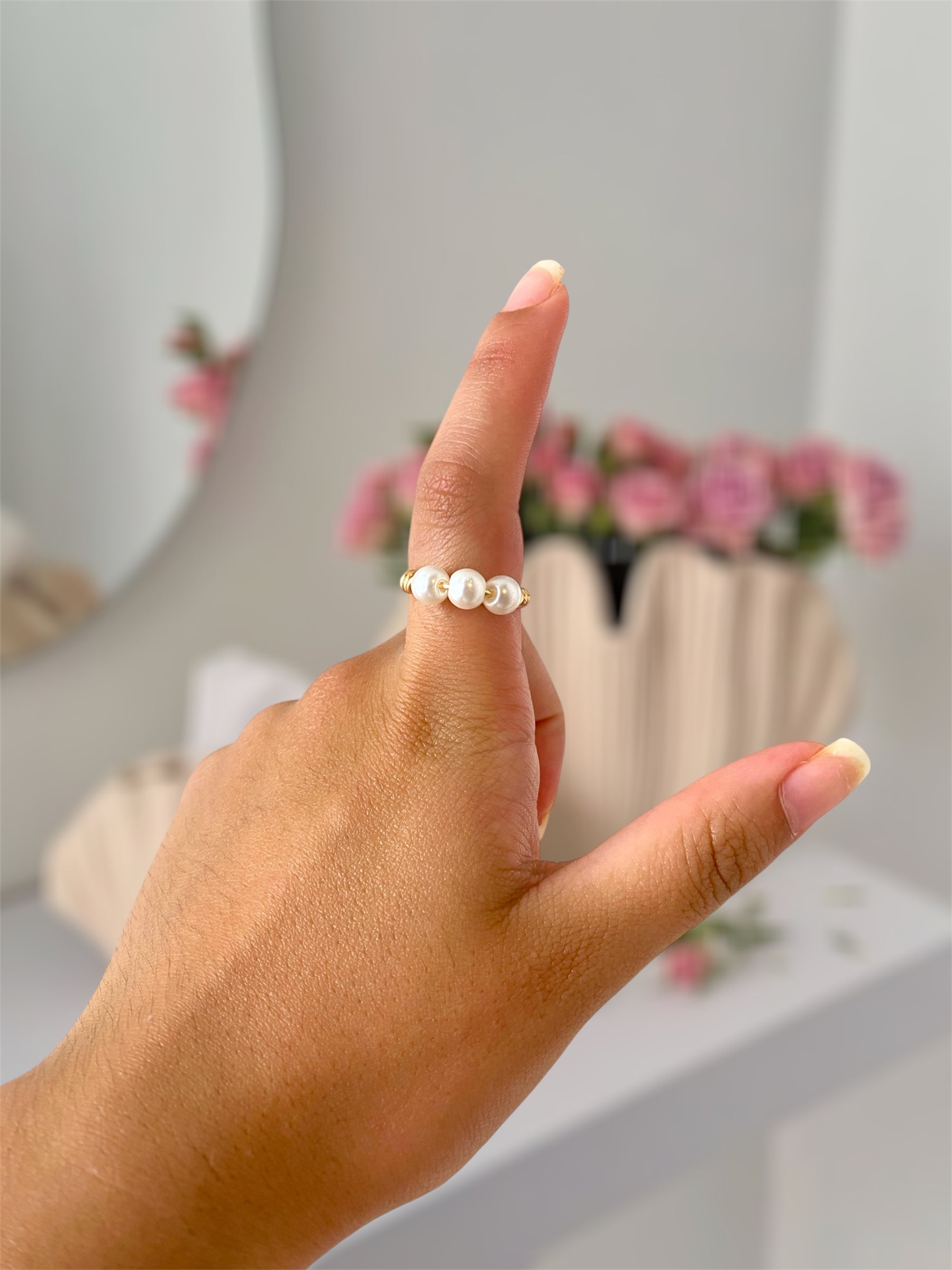 Anillo 3 perlas