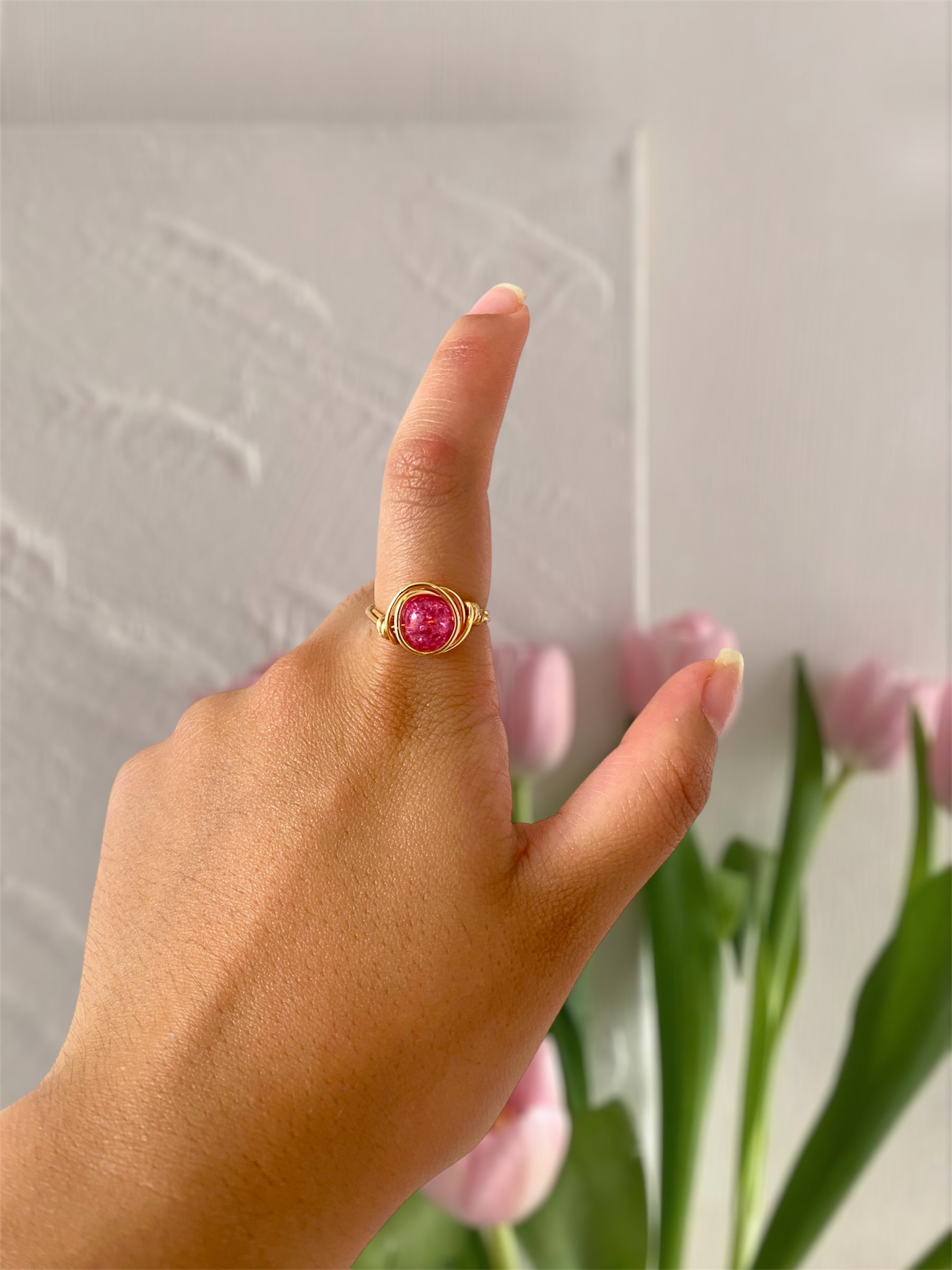 Anillo Jade fuccia